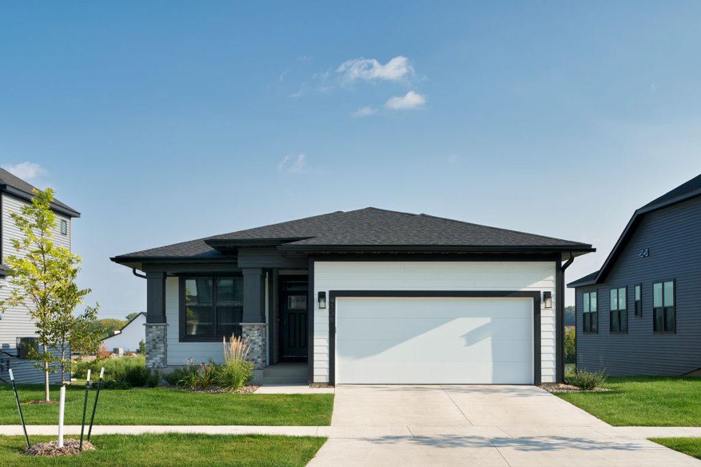 Modern single-story suburban house with driveway
