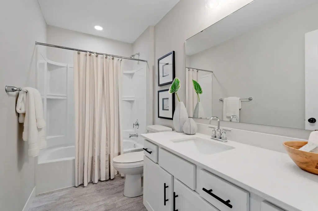 Modern bathroom with shower and sink